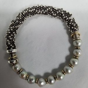 Rare Michael Dawkins Sterling & Pearl bracelet